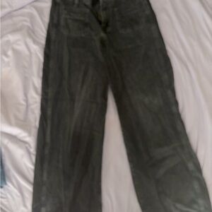 Old Navy Black High Rise Size 4 Baggy Wide-Leg Jeans with Outside Front Pockets